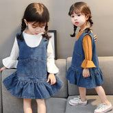 Baby Girls Denim Sling Dresses For Kids Casual Beach Vestidos With Pocket-TB00888-Veeddydropshipping